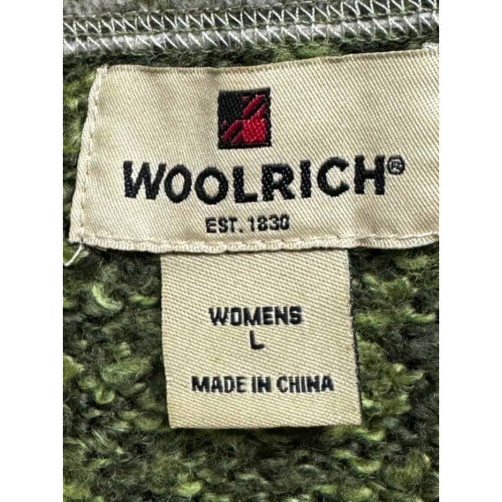 Woolrich Green Marled Quarter Zip Sweater Lt Olive Green GorpCore Hiking Large - Picture 11 of 12